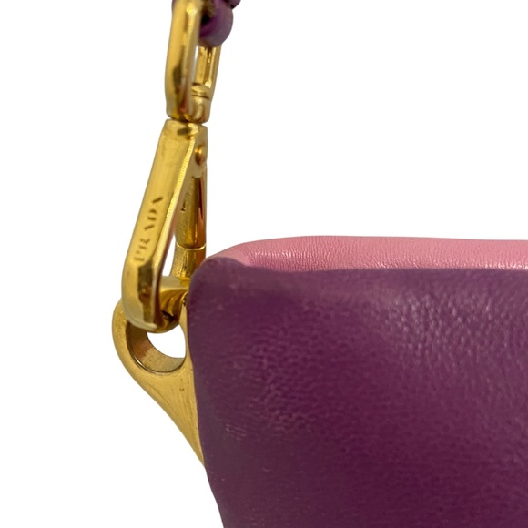 Authentic Prada Purple & Pink Leather Crossbody Shoulder Bag Gold Hardware - COA - Picture 10 of 16